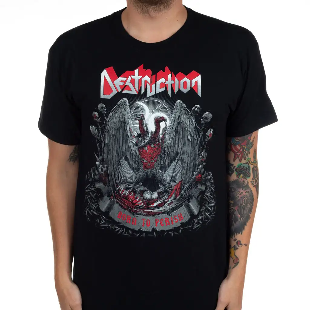 Pop Destruction Band Graphic Cotton Shirt Unisex Summer Short Sleeve Fashion Brand Tee Luxury Casual Vintage Tees