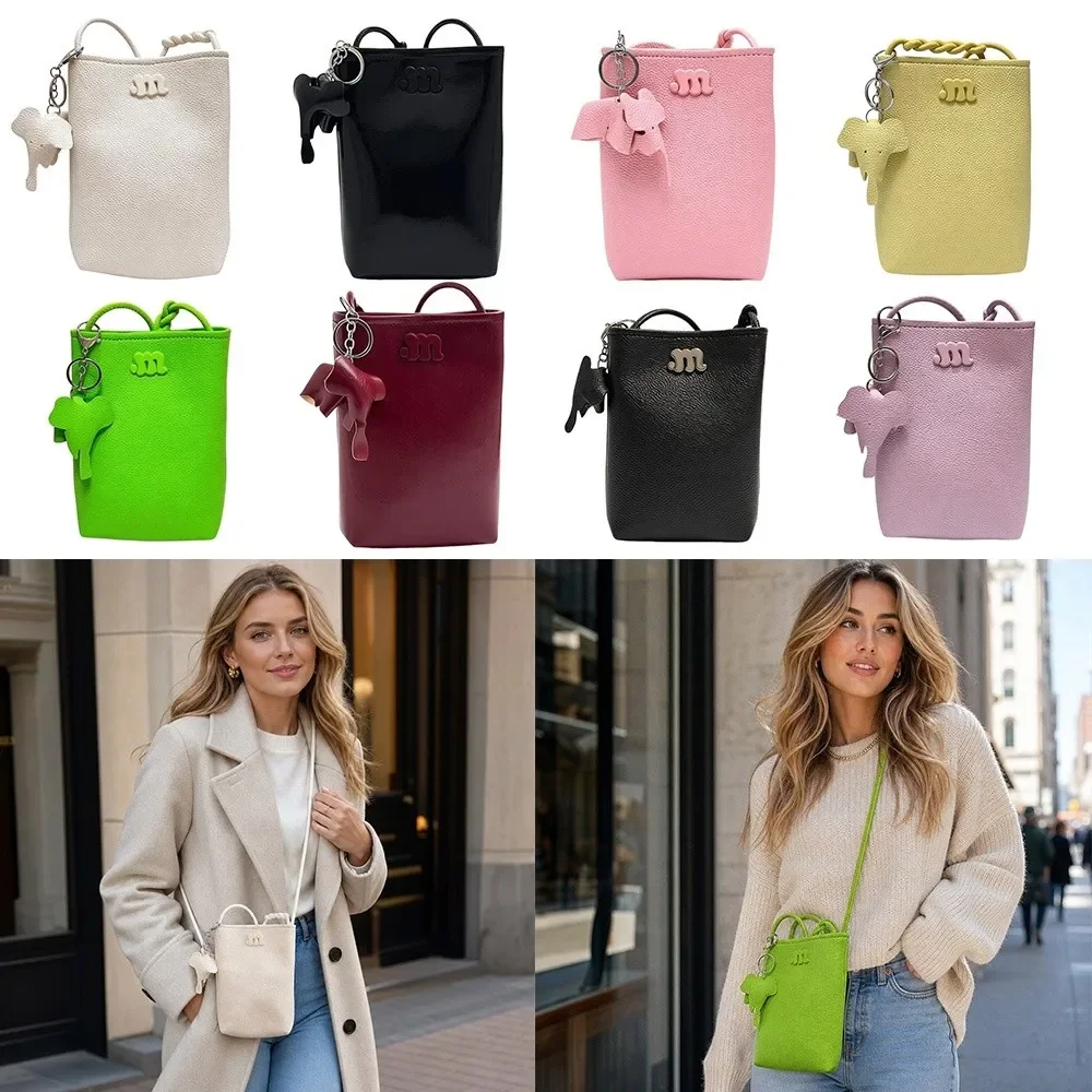 New PU Leather Women Crossbody Bag Solid Color Simple Phone Purse Adjustable Strap Portable Handbag Travel