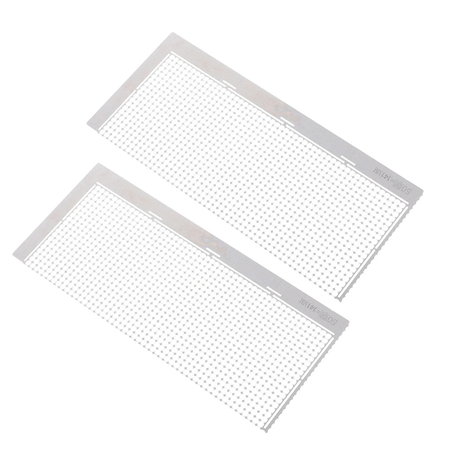

2Pcs Stainless Steel Painting Ruler with Anti Stick Coating 1020 Hole Alignment Tool for Diamond Art Mesh Applications