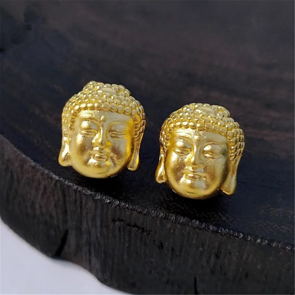 

1pcs Pure 999 24K Yellow Gold Men Women Buddha Head Pendant 0.8-1g