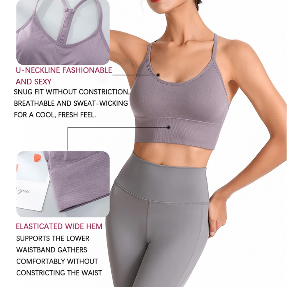 

Sexy Sports Bra Breathable Anti-Sweat Fitness Top Women Seamless Yoga Bra Shockproof Crop Top Push Up Sport Bra Gym Workout Top