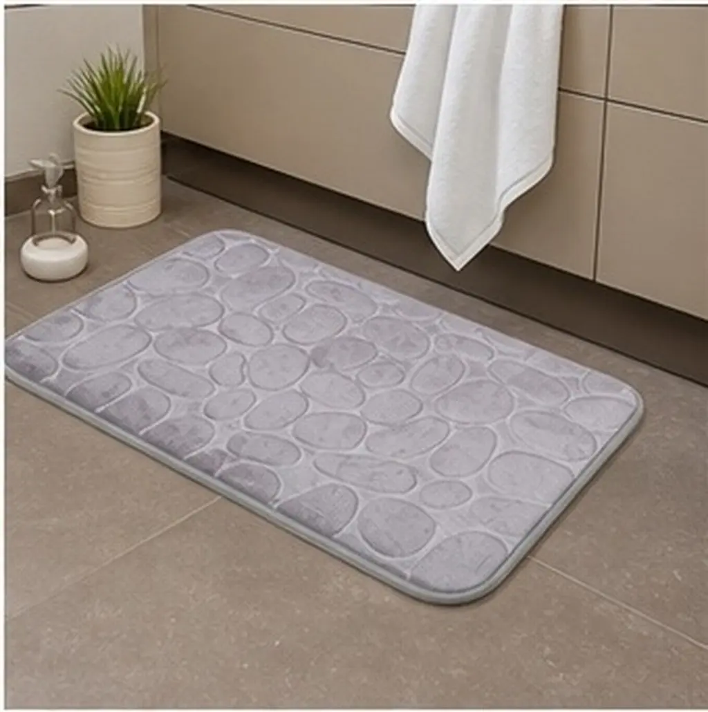 1Pcs Pebble Shape Anti-Slip Floor Mat Premium Non-Slip Bathroom Living Room Bedroom Kitchen Hallway Decorative Ground Mat
