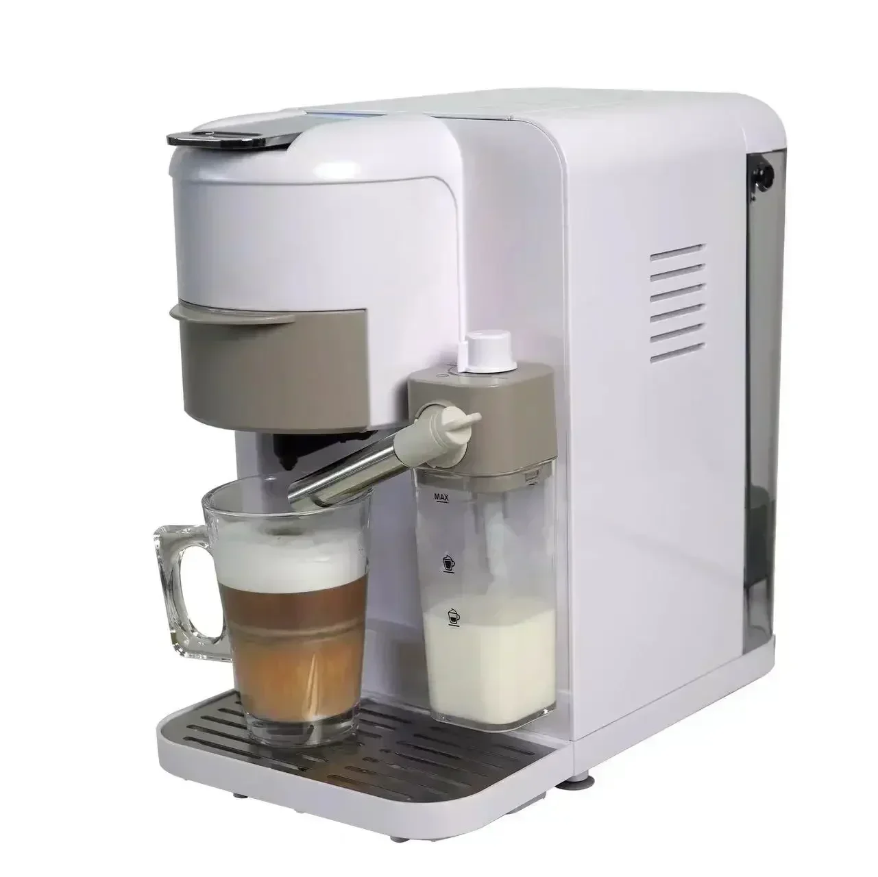 Full automatic espresso coffee machine 3 in 1 capsule coffee maker with 1.1L milk tank