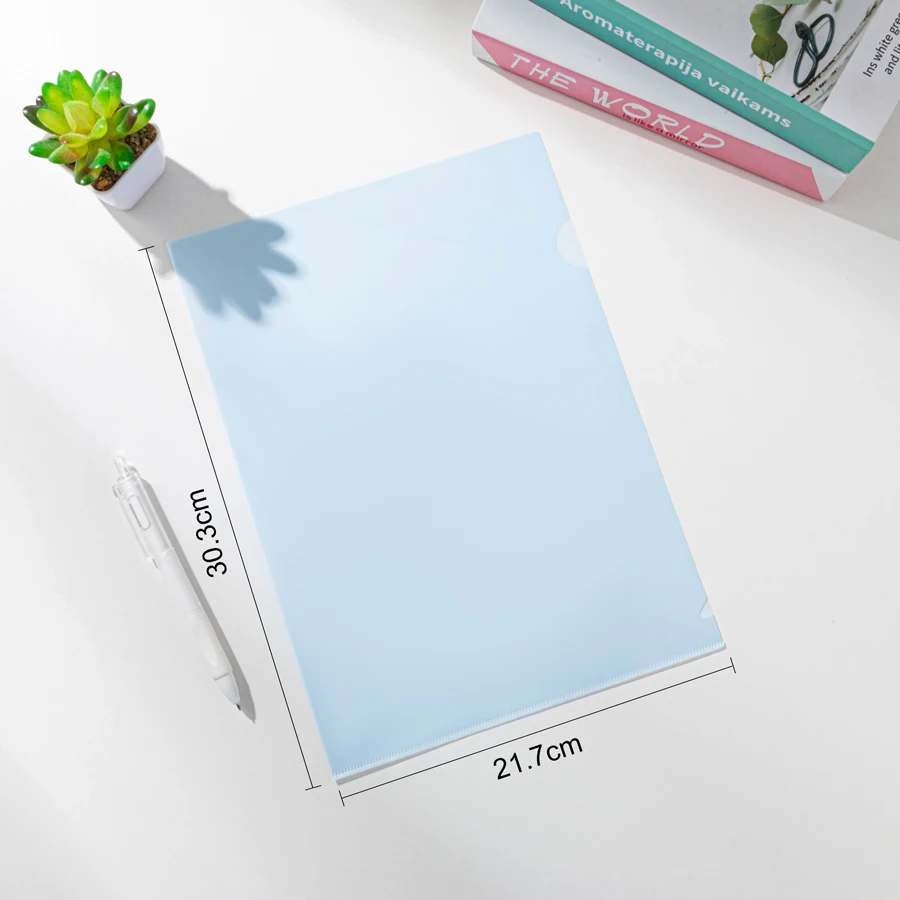 24Pcs L Type Folders A4 Plastic File Project Pockets File Folder Clear Paper Document Jacket Sleeve School Office Supplies