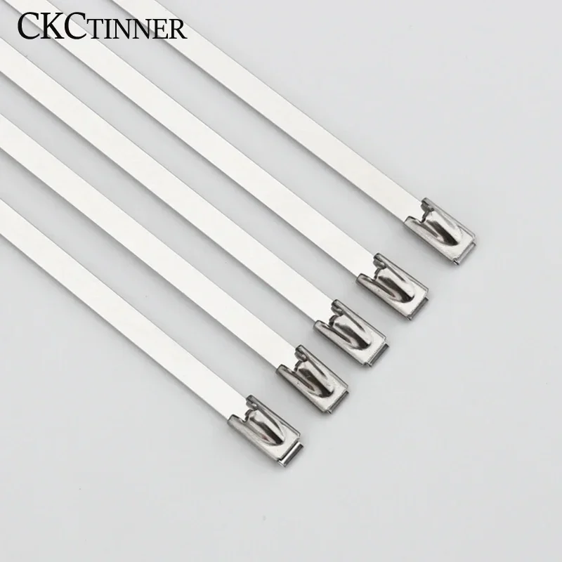 10PCS 4.6mm Stainless Steel Metal Cable Tie Zipper Bag Multifunctional Locking 100/150/200/250/300/350/400/450 Zip Wrap Exhaust