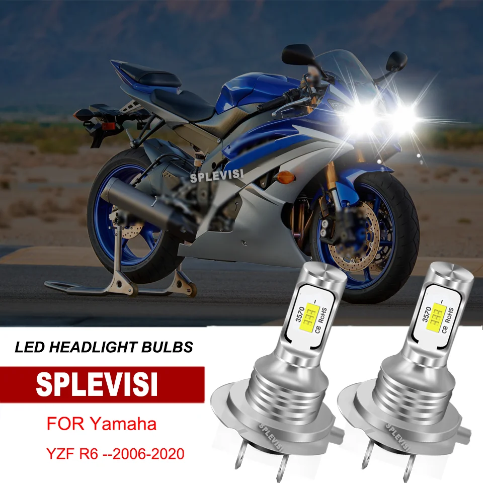 

2Pcs LED Moto Headlight H7 Bulbs For Yamaha YZF R6 --2006-2020 Super Tenere XTZ1200 2012-2018 accesorios para moto