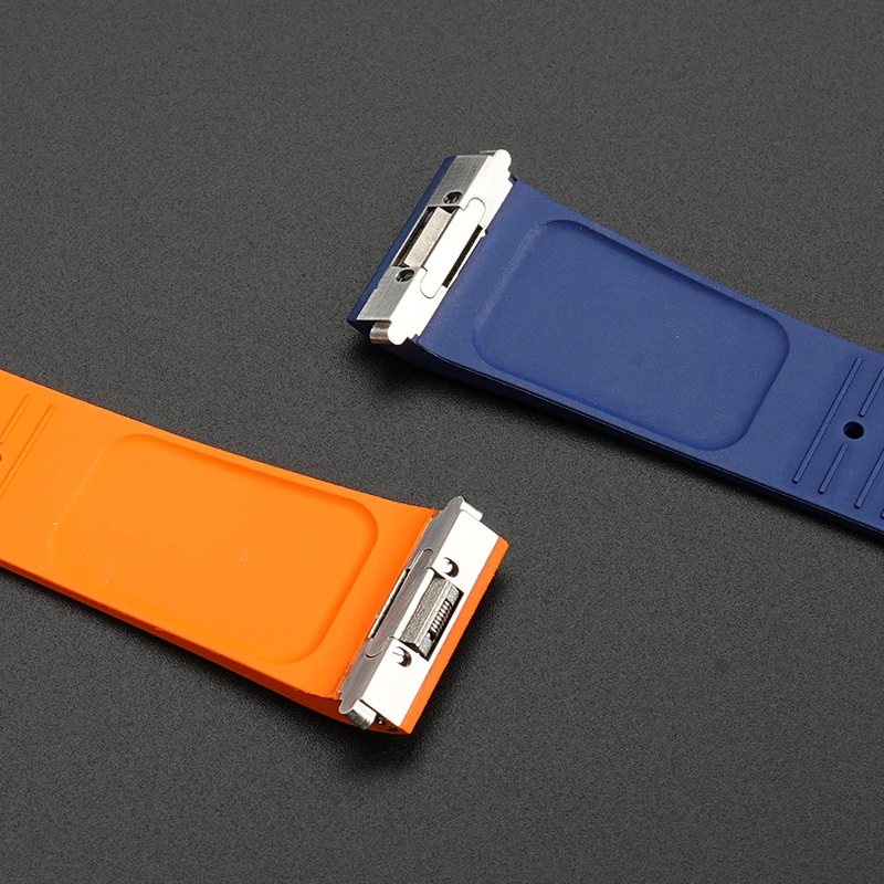 18.5mm 21mm For Cartier Santos Dumont watch chain soft fluororubber Quick release Watch strap FKM men and women VITON Watchband