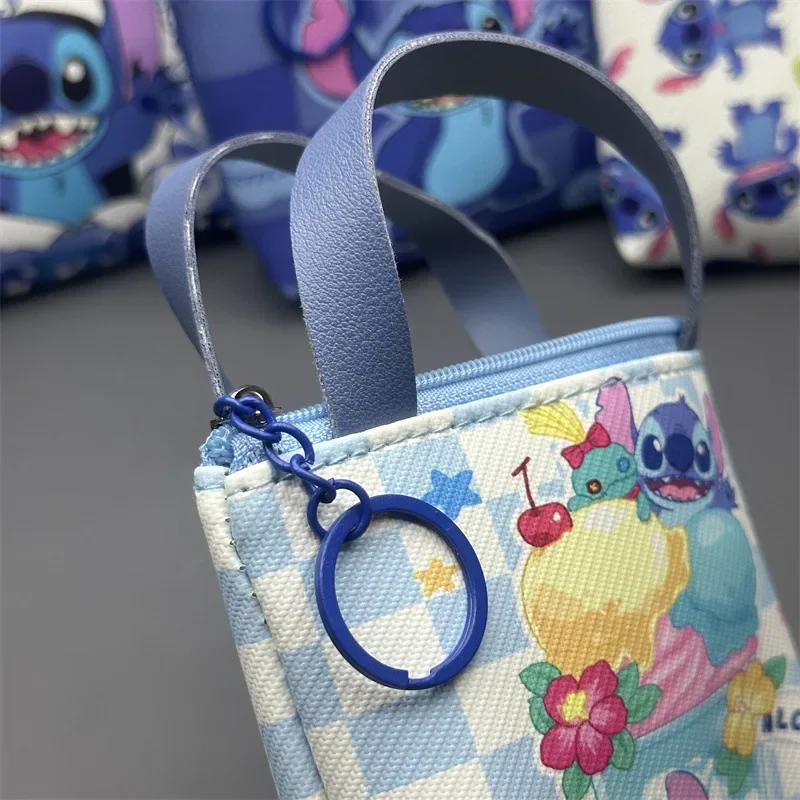 Disney-Lilo & Stitch Mini Sacola Kawaii para Crianças, Chave, Sacos De Fone De Ouvido, Figura Dos Desenhos Animados, Porta-moedas, Meninas, Presentes de Aniversário