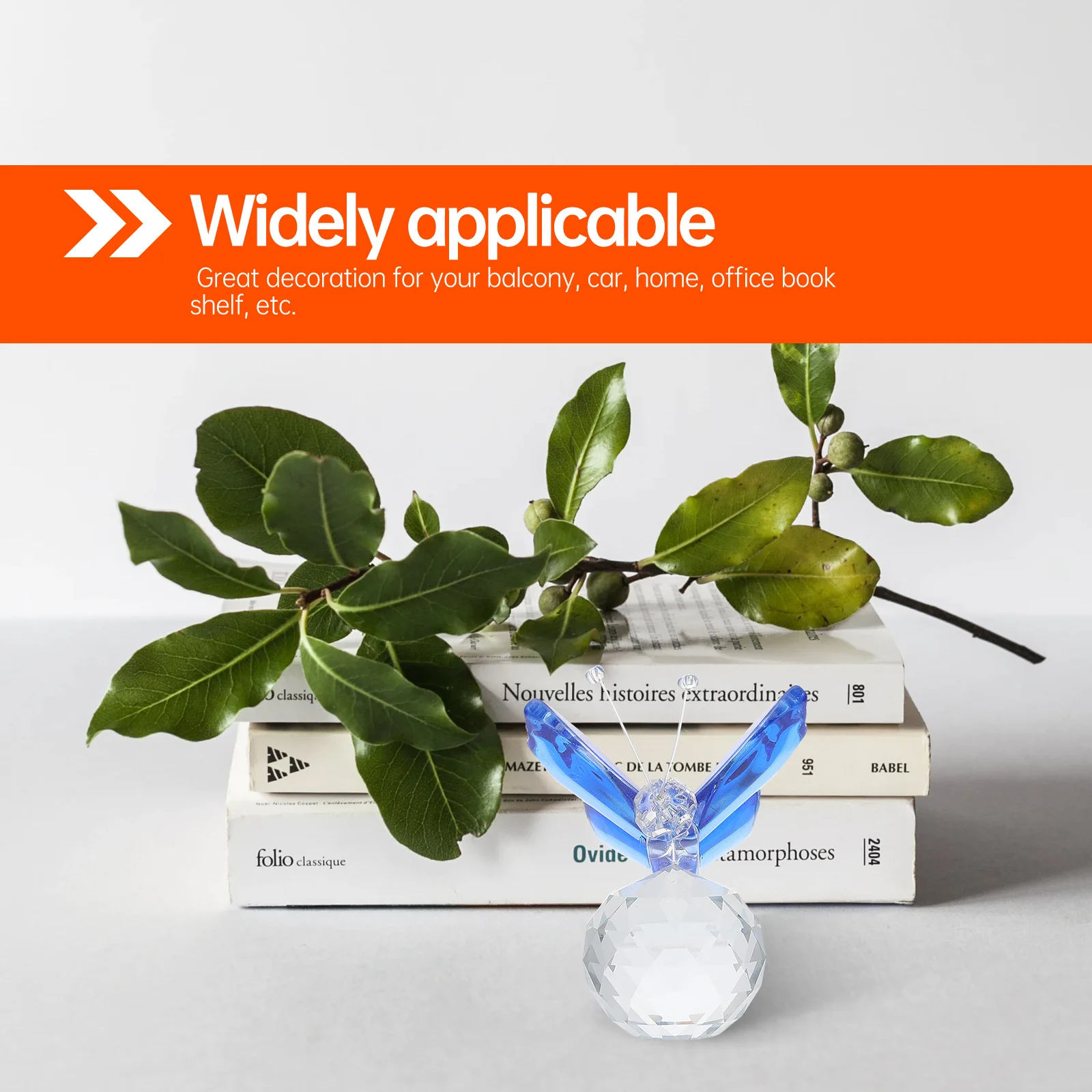 

1Pcs Crystal Butterfly Decor Fine Workmanship Attractive Multi-Purpose Valentine Gift Crystal Adornment Desktop Ornament