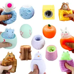 Tasse pop-up souris et fromage, tasse à thé lapin et chou, SLaura rel, document aléatoire, design de dessin animé, jouets pour enfants et adultes, bricolage