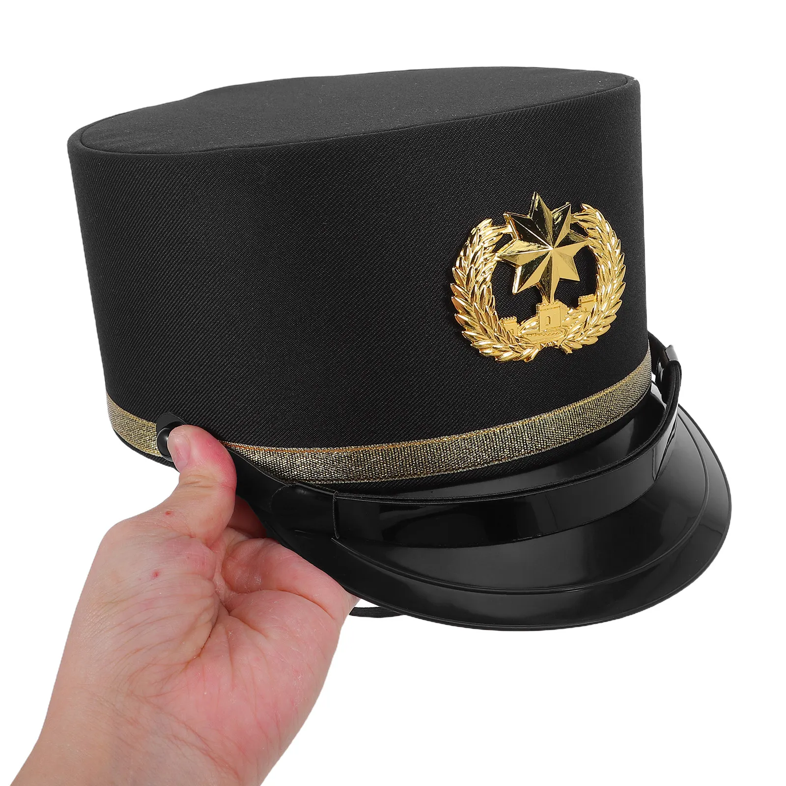 

1pcs Railroad Conductor Hat, Adult Uniform Headwear, Train Engineer Cap For Locomotive Worker Cosplay Costume Holiday Party Prop