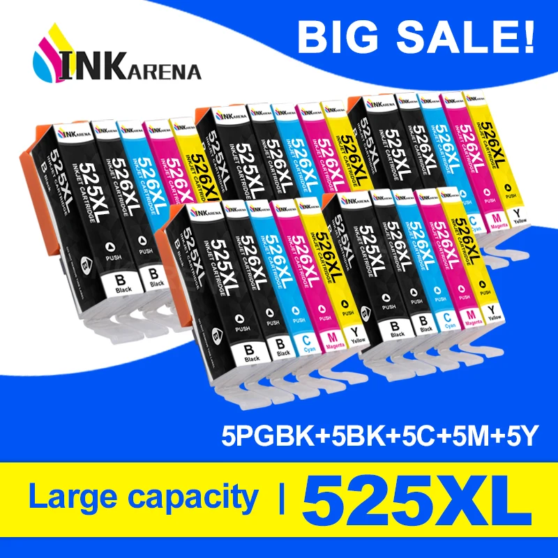 INKARENA For Caonn PGI525 CLI526 PGI 525XL CLI-526XL Compatible Ink Cartridge For Canon MG5100 MG5120 IX6500 IX6550 MX715 MX882