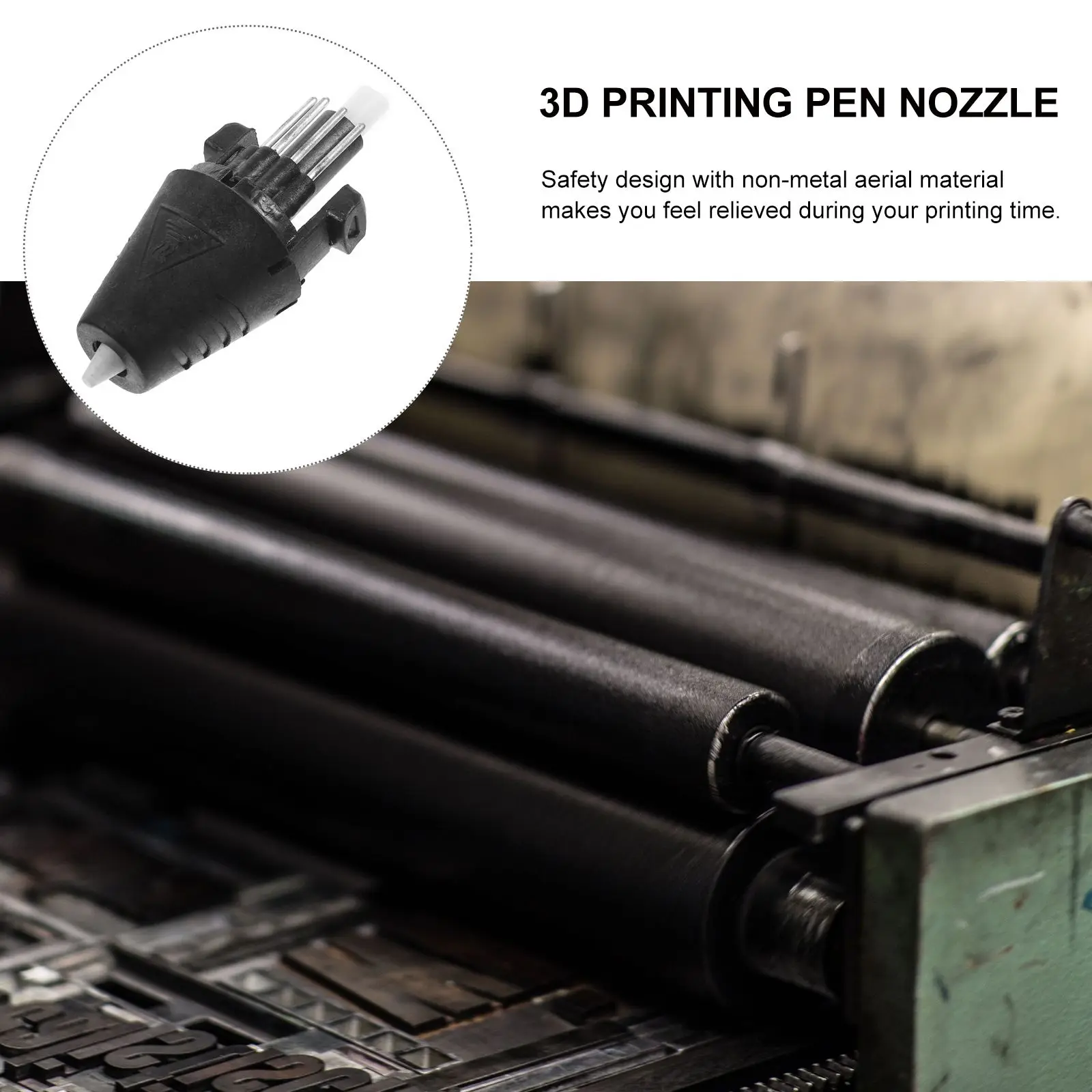 Integrated Inserted Design 3D Printing Pen Head Nozzle Printer Part Replacement Safety Material Non Metal Easy Install Work For