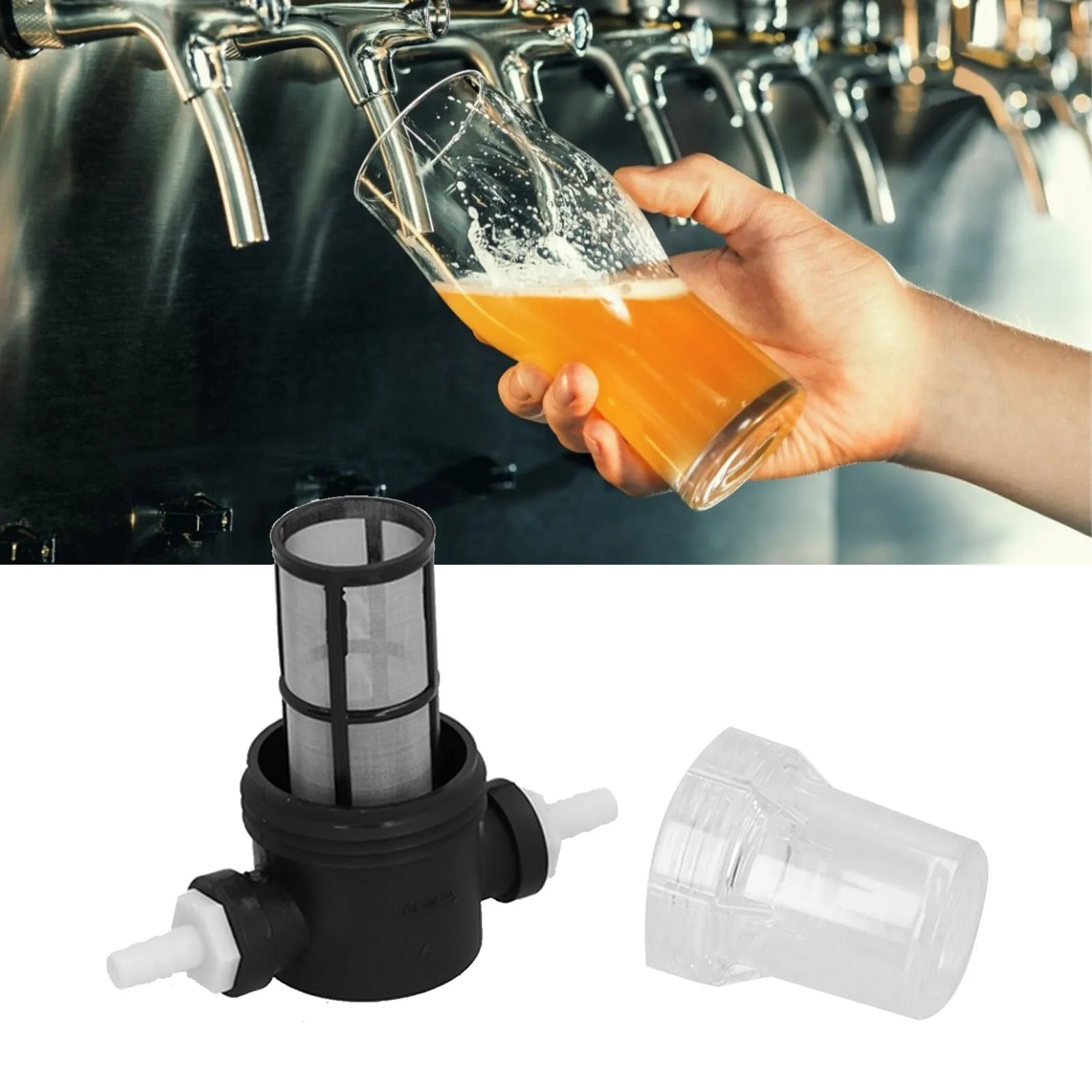 Beer Inline Filter Strainer Barbs Wine Press Filter For Home Brewing Water And Keg Beer Filtering Tools Home Kitchen Bar Supply