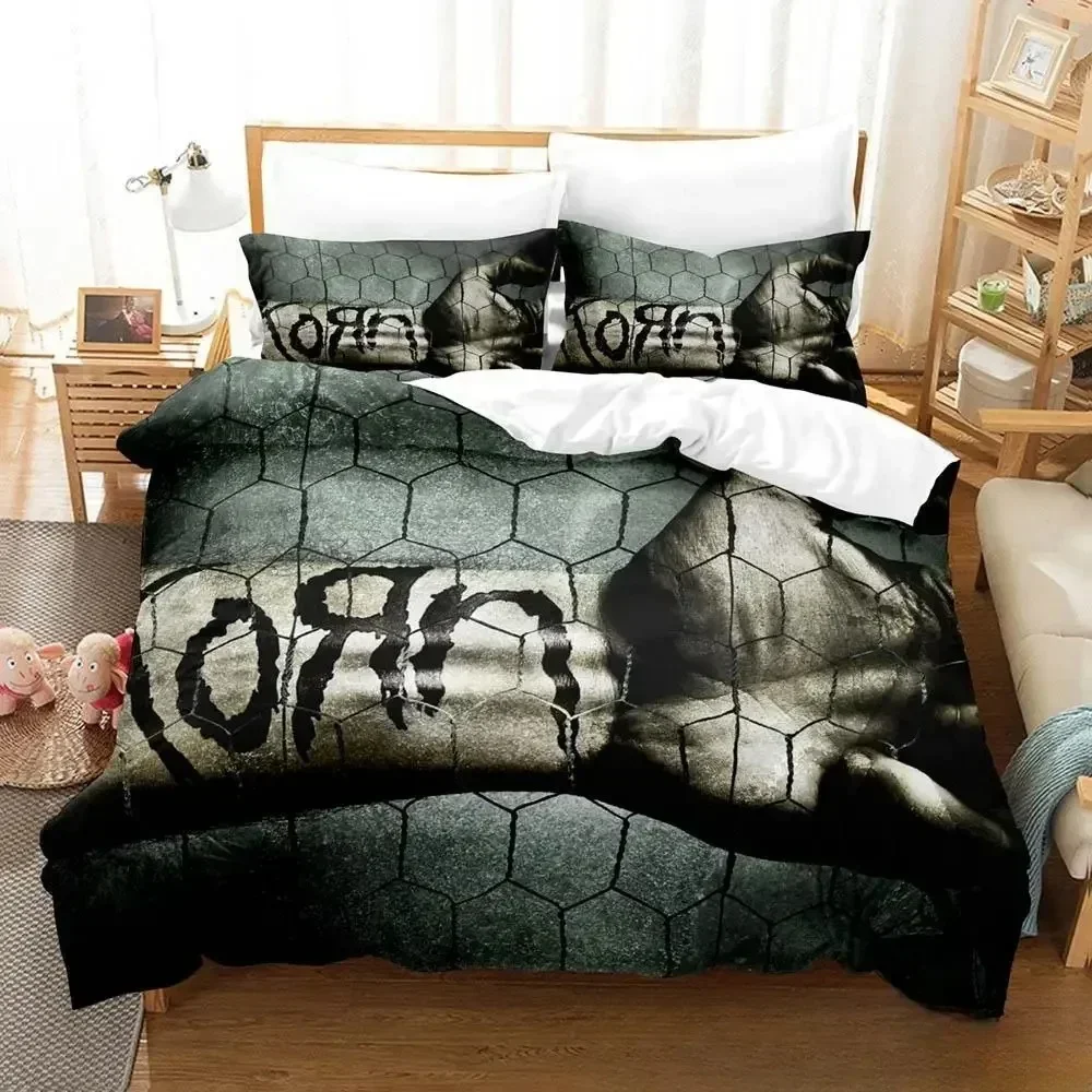 3D Print Korn Rock Band Bedding Set Duvet Cover Bed Set Quilt Cover Pillowcase Comforter king Queen Size Boys Adult Bedding Set