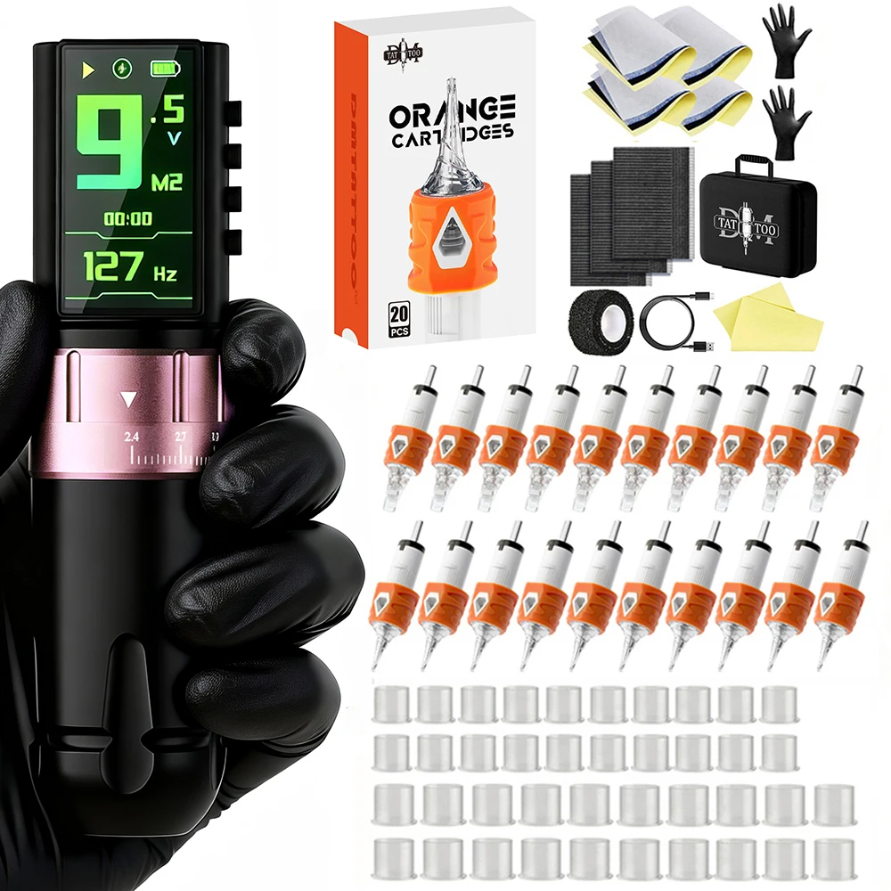 DM Venom Tattoo Machine Kit Wireless Adjustable Stroke Tattoo Machine With 2300mAh Color Screen Battery With Tattoo Ink/Needle
