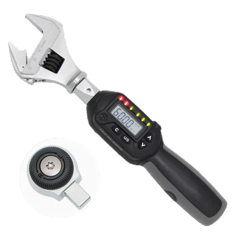 Digital display torque wrench electronic high precision replaceable movable open oral kg adjustable