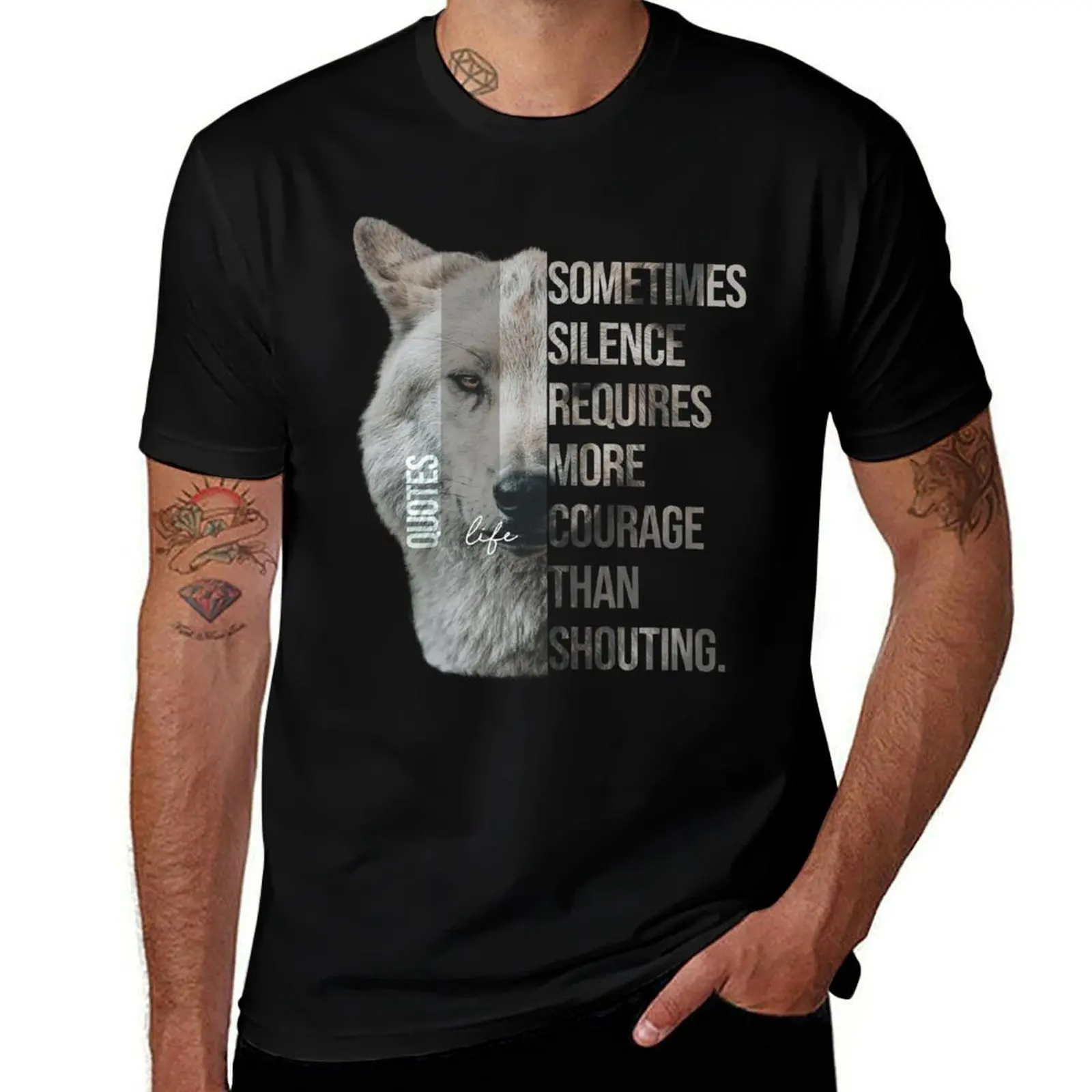 

Find Inner Peace - Silence of the Wolf T-Shirt man t shirt Blouse fashion shirts new gifts and t-shirts men clothings