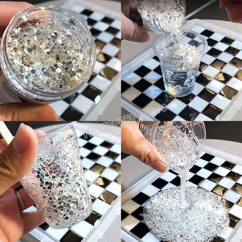 10g/Bag Holographic Laser Hexagon Chunky Sequin Glitter Epoxy Resin Filler Flakes Sequin for DIY UV Epoxy Resin Nail Art Filling