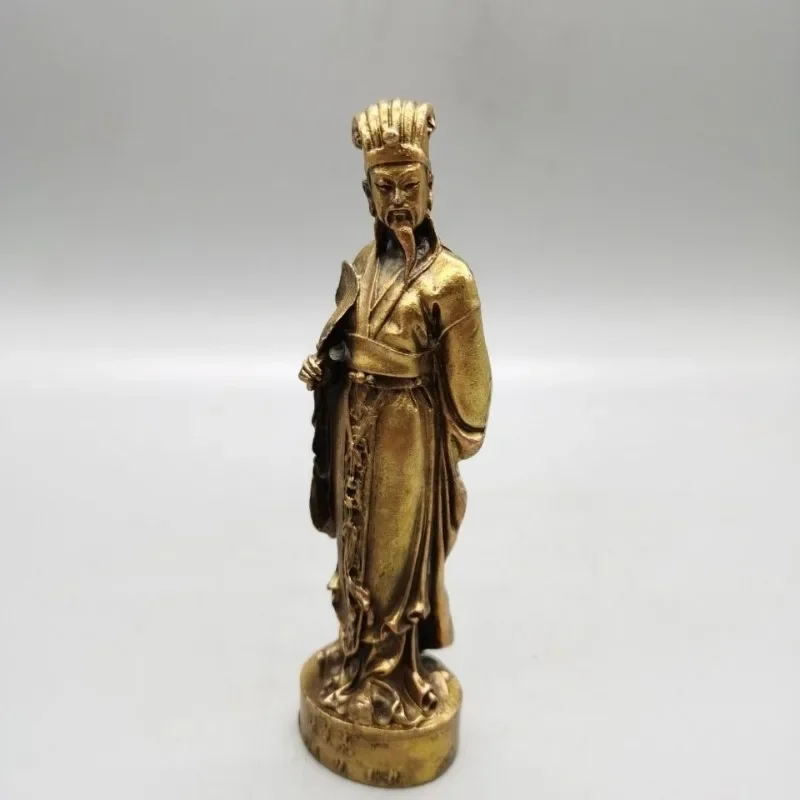 

Brass Zhuge Liang Figures Statue Copper Chinese Historical Classical Character Figurines Desktop Decorations Ornaments Crafts