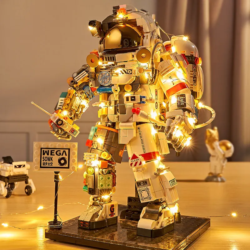 

WEGA SOWK 2026 New Light Up Astronaut Building Blocks Space Themed Assembly Toy For Boys Aged 14 Educational Holiday Gift