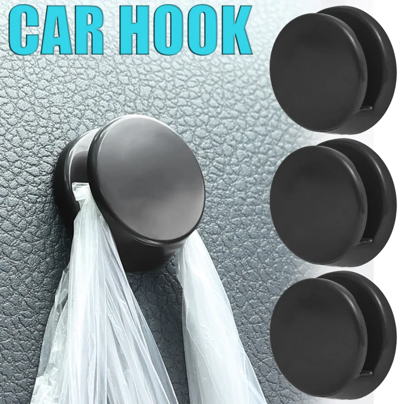 Car Mini Round Hook Holder Dashboard Cable Manager Headphone Keychain Pendant Storage Hooks Self-Adhesive Small Hook