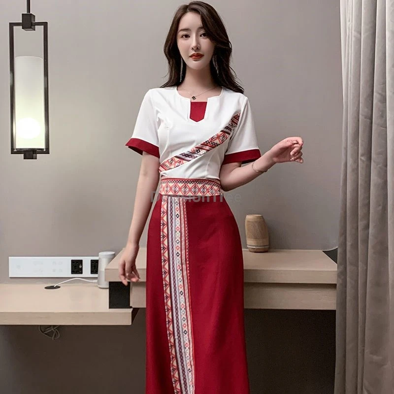

2025 thailand massage long pants outfit foot bath sauna massage technician spa uniform beauty salon daily working garment