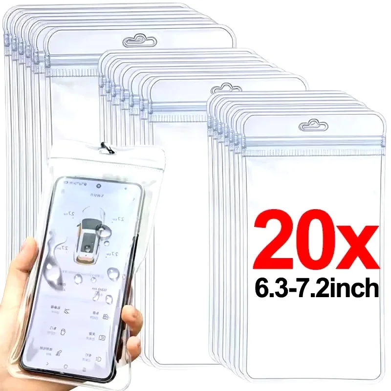 6.3/6.8/7.2inch Universal Waterproof Phone Bag Underwater Summer Swimming Transparent Case Pouch Bag for IPhone Samsung Xiaomi