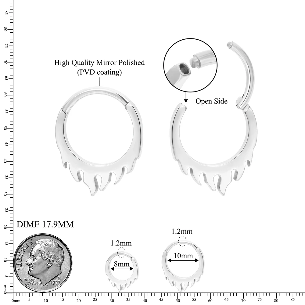 16G Piercing Nose Ring CZ G23 ASTM F136 Titanium Septum Clicker Segment Ear Tragus Cartilage Helix Daith Earring Jewelry