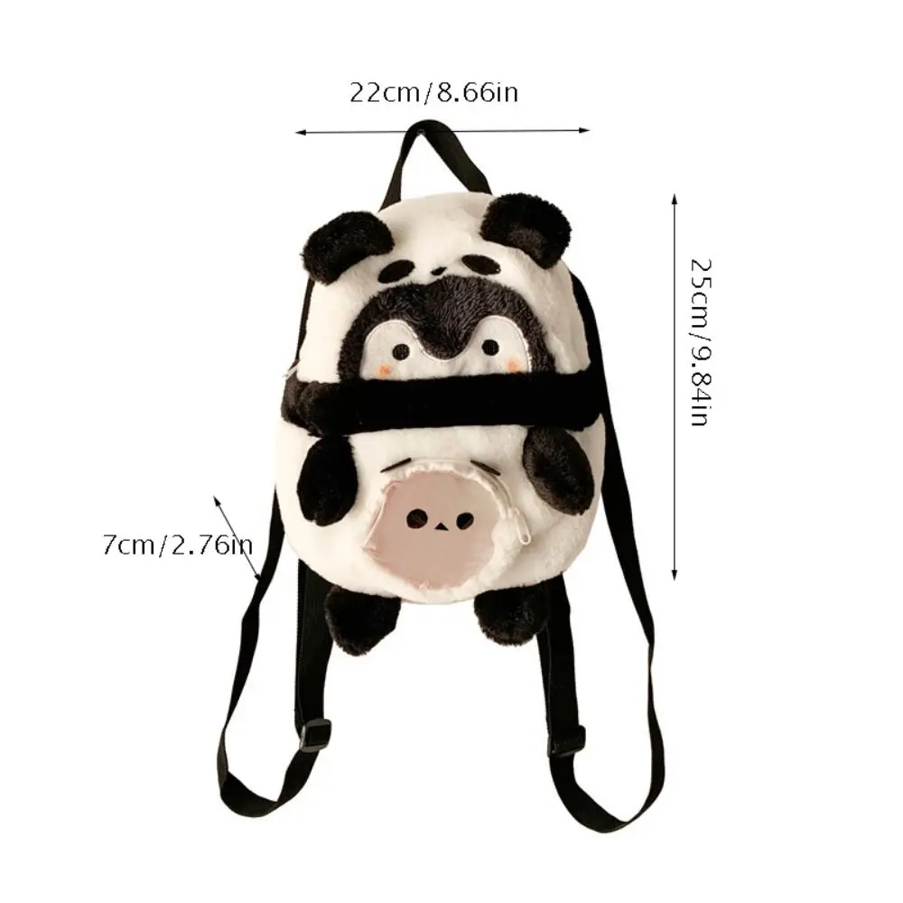 Cartoon Panda Penguin zaino morbido animali di grande capacità Cartoon zainetto borsa a tracolla portafoglio per telefono farcito peluche bambola da uomo