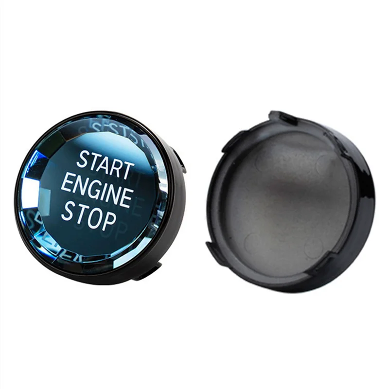 

3X Car Interior Switch Cover Crystal One-Key Engine Start Stop Button Sticker Trim For BMW- 3/5 Series E70 E90 E60 Black