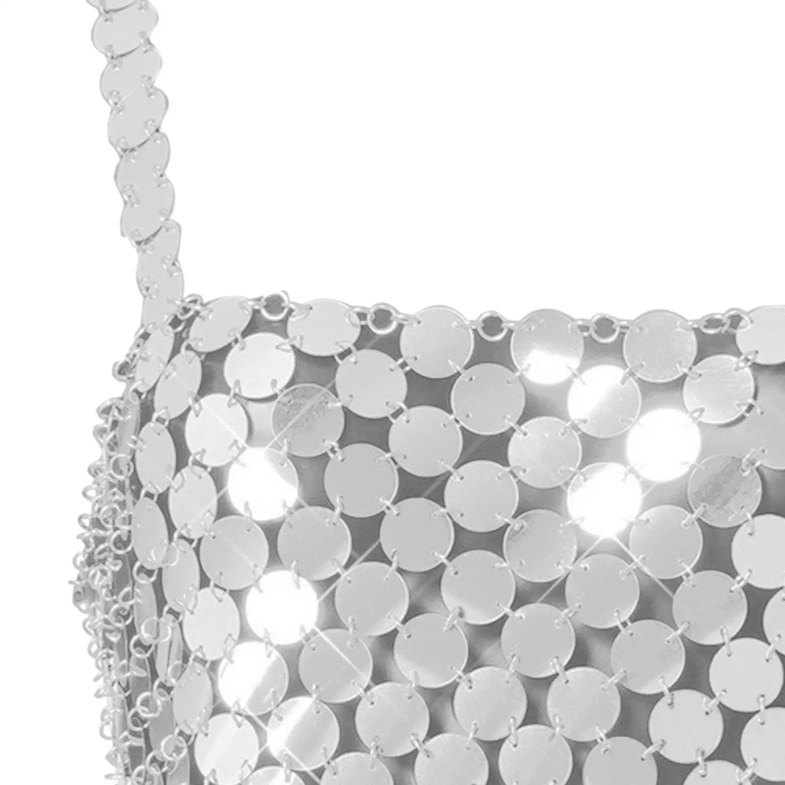 เสื้อครอปท็อปประดับเลื่อมวิบวับ สไตล์แฟชั่น บราเล็ตต์ โกธิค พร้อมสายโซ่คล้องตัว สำหรับผู้หญิง เหมาะสำหรับงานเทศกาล การเต้น และการแสดง