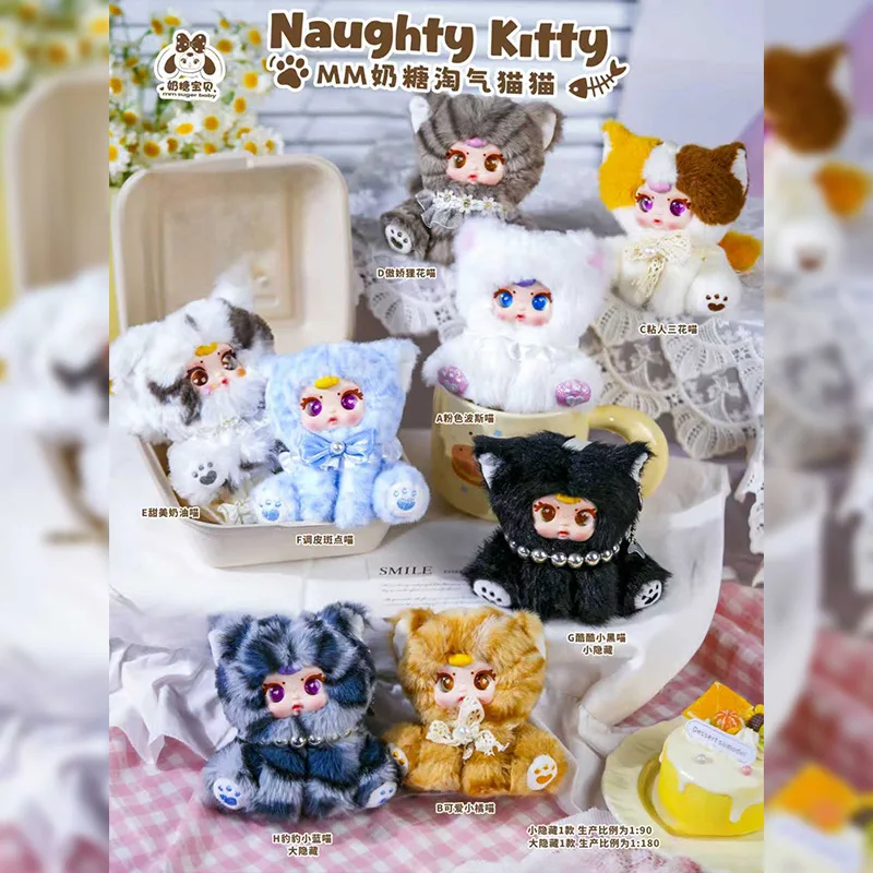 

New Mm Milk Candy Naughty Cat Blind Box Cute Backpack Pendant Cartoon Cat Image Doll Cute Holiday Gift