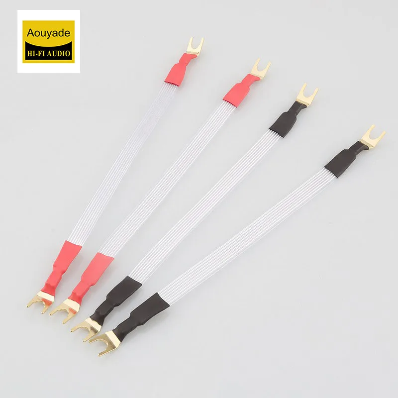 Aouyade Single Crystal Copper Silver Plated Speaker Cable HiFi Audio Gallbladder Amplifier Connection Cable Main Speaker Cable