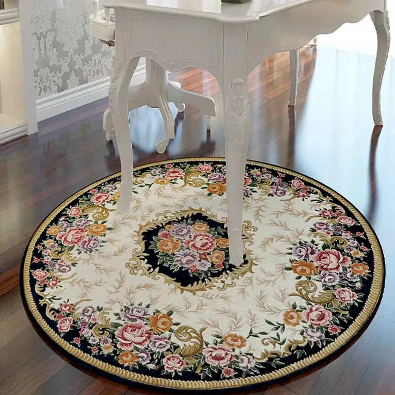 Bohemia Circle Rug Retro Luxury Living Room Carpet Home Decoration Large Area Round Rug Comfortable Fluffy Pastoral Print