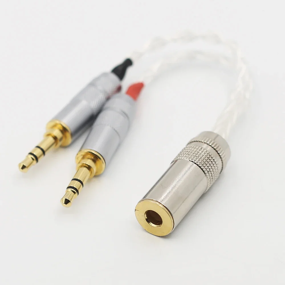 Hifi versilbertes 2x 3,5mm Stecker auf 4,4mm symmetrisches Buchse Kabel für PHA-3 Pono Player