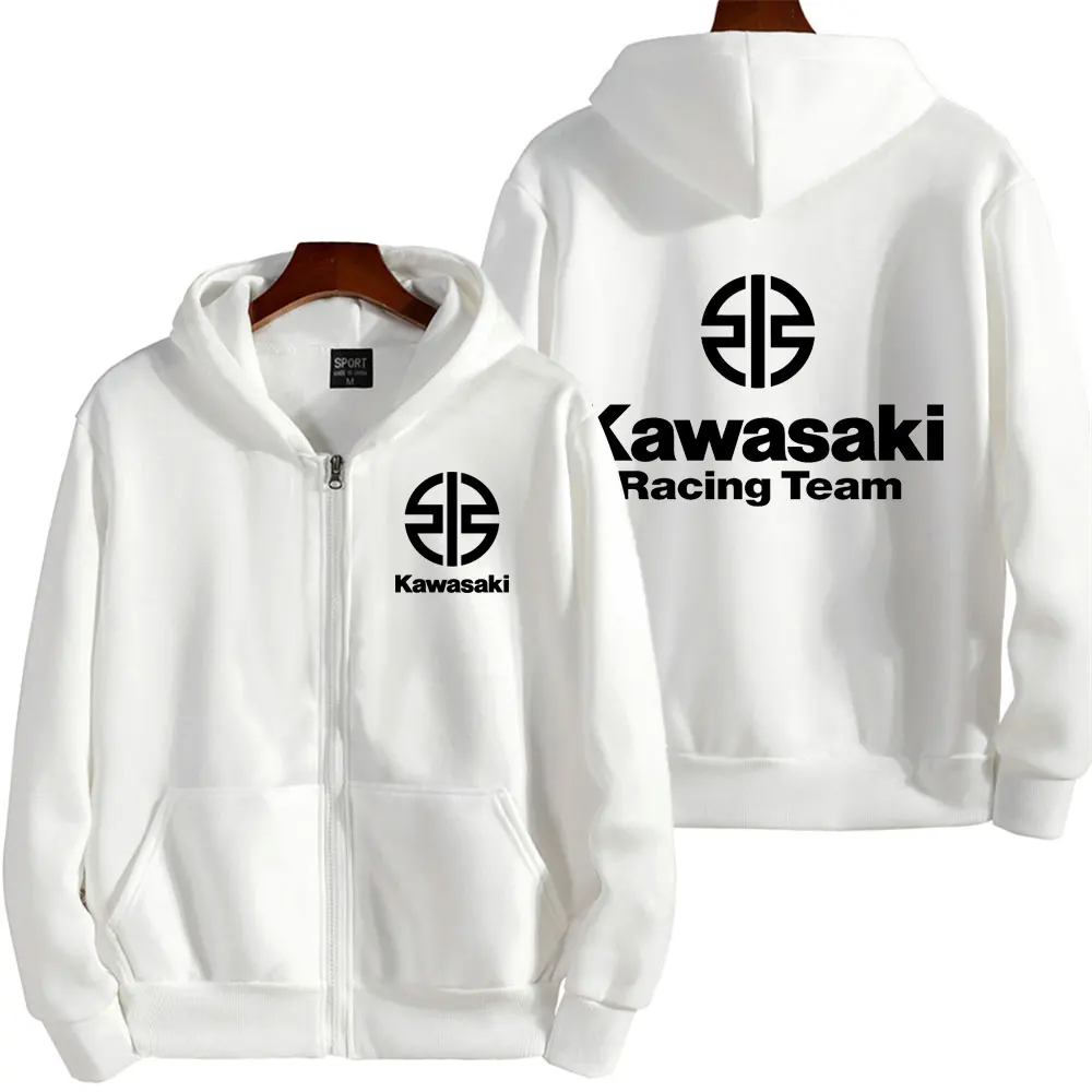 Kawasaki Racing Team Logo Men Zipper Hoodie Spring Autumn Fashion Male Oversized Sweatshirt 2024 New Sport Women Jacket Coats