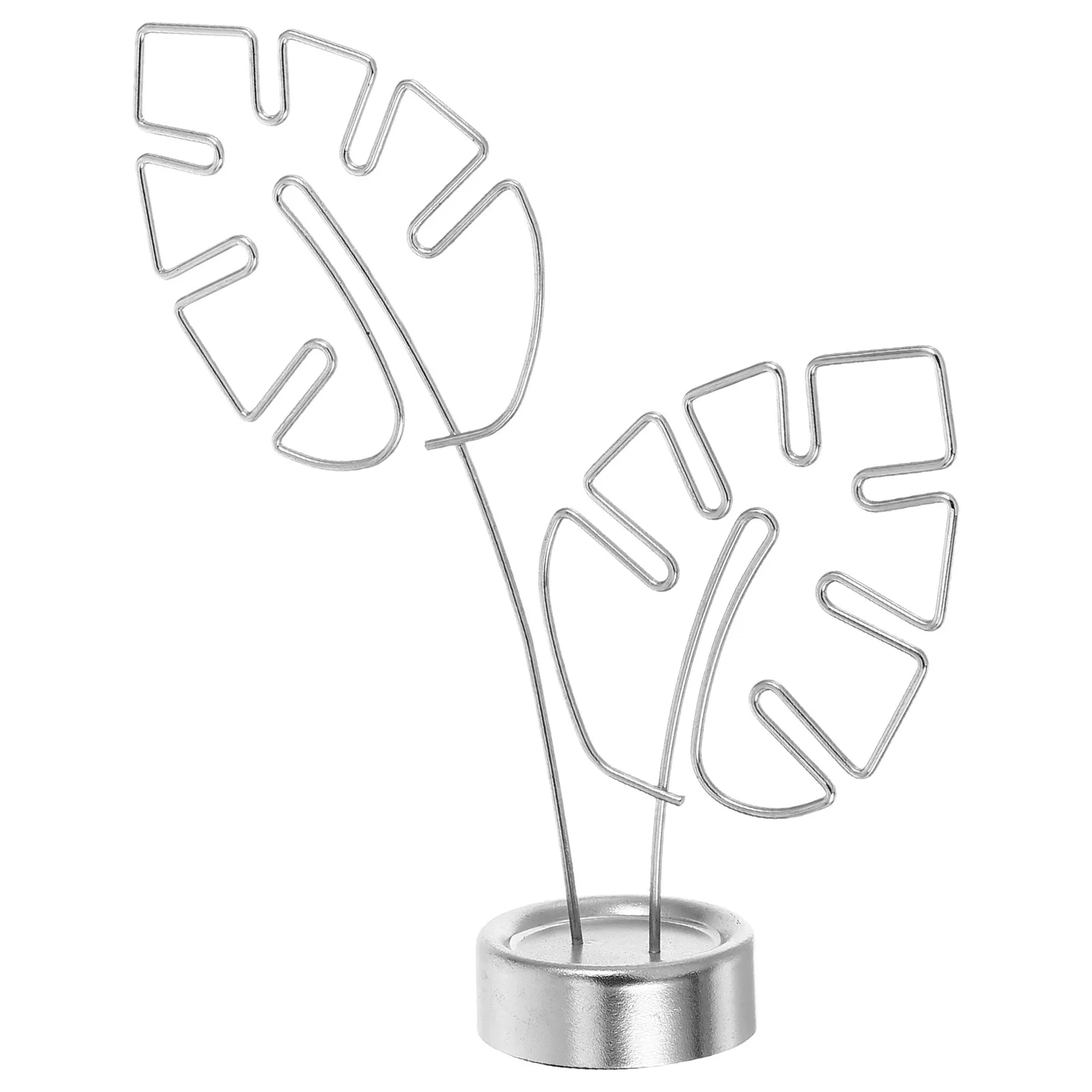 

Metal Monstera Leaf Shape Memo Clip Stylish Desktop Card Holder Photo Note Display Stand Office Table Number Sign Holder