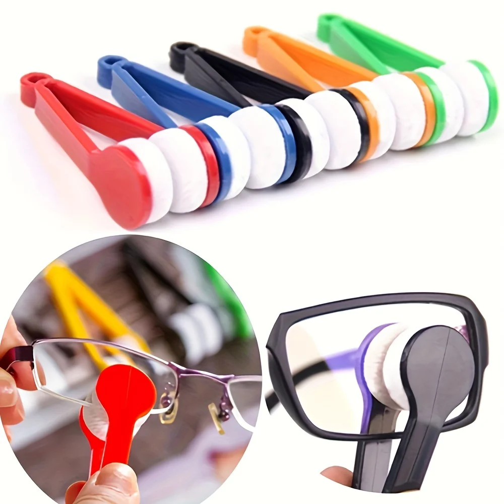 Portable Glasses Cleaner Clip Scratch-Free Lens Cleaning Tool Multifunctional No-Trace Eyewear Wiper Compact Travel Accessory