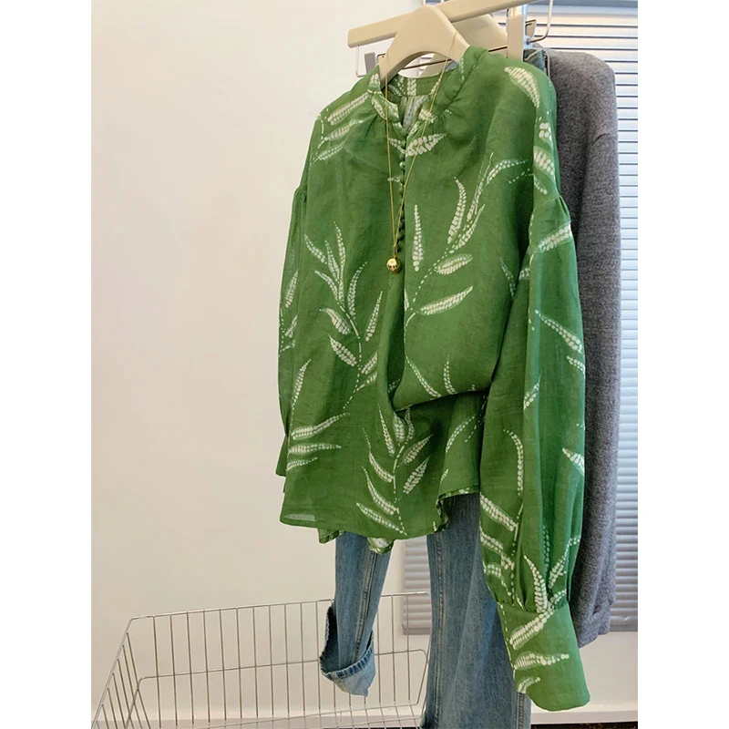 

Slimming een Long Sve irt Jaet Women's Loose Lazy Sle Top Printed Floral Design Thin Outerwear Autumn New Arrival