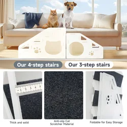 Escalera rampa antideslizante para gatos y perros mayores, pequeños