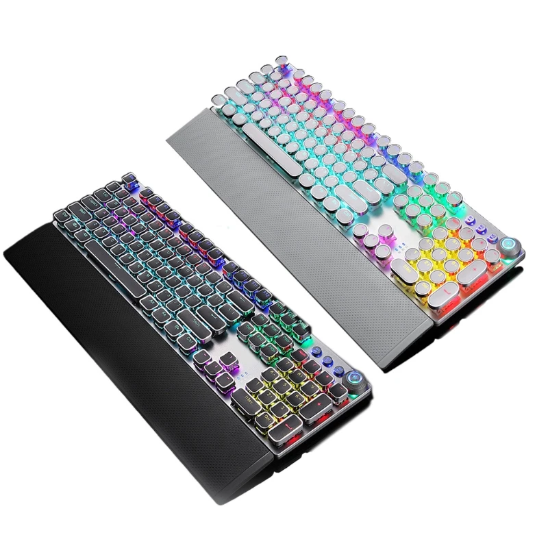 

Wireless Color Light Keyboard Computer Game Mechanical Keyboard Luminous F2058 Green Punk Electroplating Knob