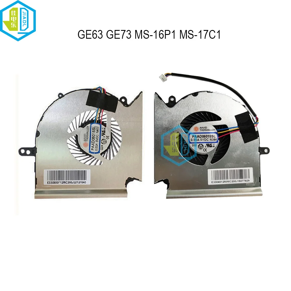 CPU GPU Cooling fans for For MSI GE63 GP63 GE63VR GP73 GL73 GE73VR MS-16P1 17C1 Notebook PC Fan Cooler PAAD060105SL N383 N417