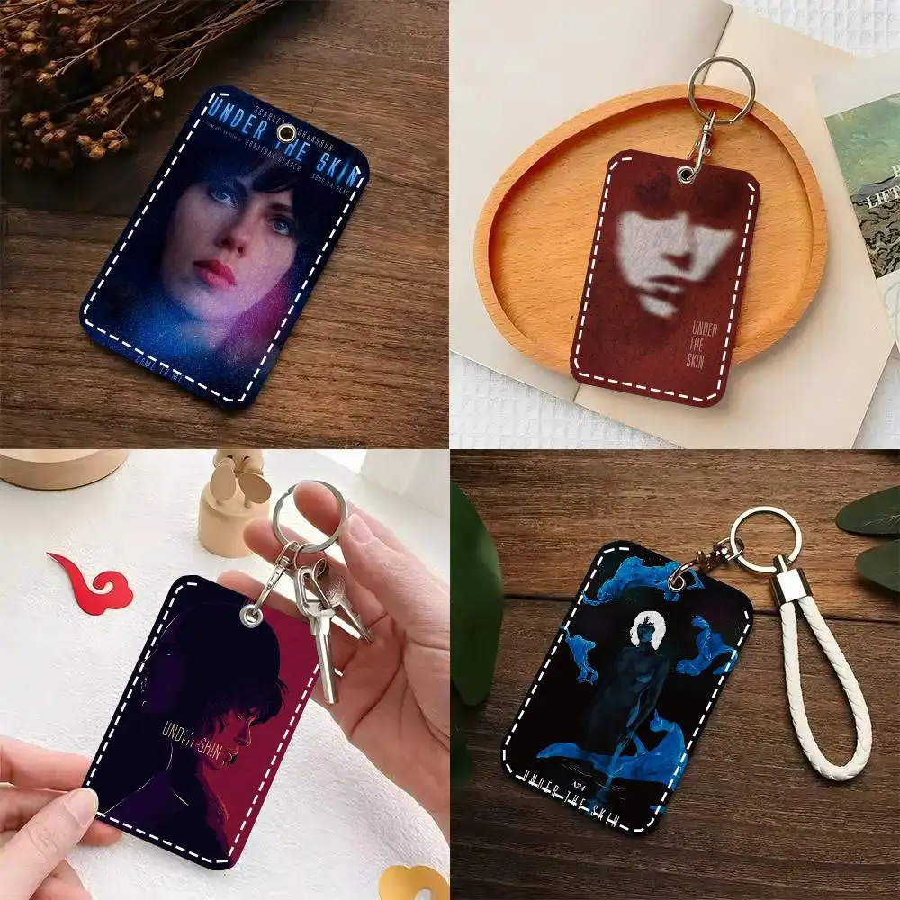 U-Under The Skin Science Fiction Horror Movie Card Wallet With Keychain PU Leather Printed Pattern Card Holder