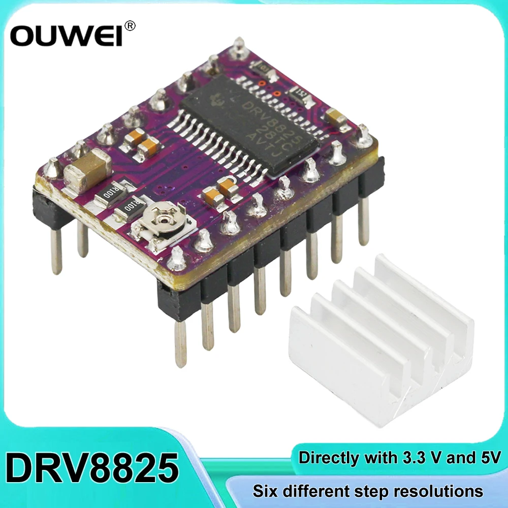 3D Printer Stepstick DRV8825 Stepper Motor Driver Module PCB Board Replace A4988 with Heat Sink For 3D Printer Parts Ramps 1.4