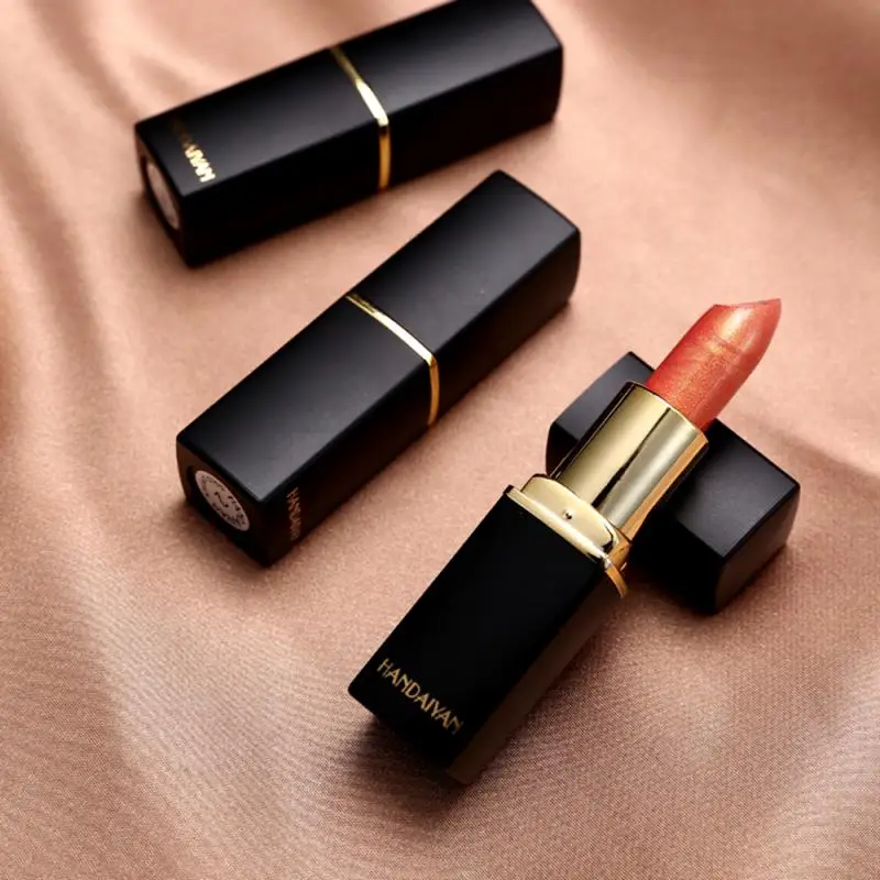Brand Professional Lips Makeup Waterproof Shimmer Long Lasting Pigment Nude Pink Mermaid Shimmer Lipstick Luxury Makeup Cosmetic