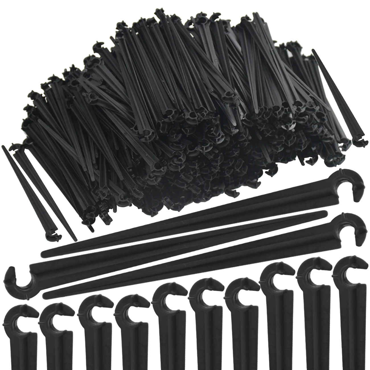 KESLA 50-500pcs Garden 1/4" Hose Stakes 11cm Holder Support for Drip Irrigation Watering Kit 4/7mm Hose for Bonsai Plant Flower