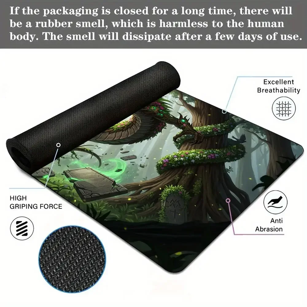 لوحة ماوس أنيمي من Forest Giant Dragon Playmat، حصيرة مكتبية مطاطية مضادة للانزلاق، ملحقات الكمبيوتر، حصيرة ألعاب لوحة المفاتيح، لوحة ماوس، وسادة ماوس