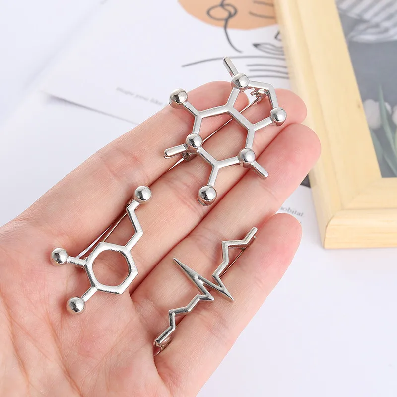 Unique Material Chemical Structure Enamel Pins Organic Chemistry Bag Brooch Lapel Badge Jewelry Gift for Students Friends