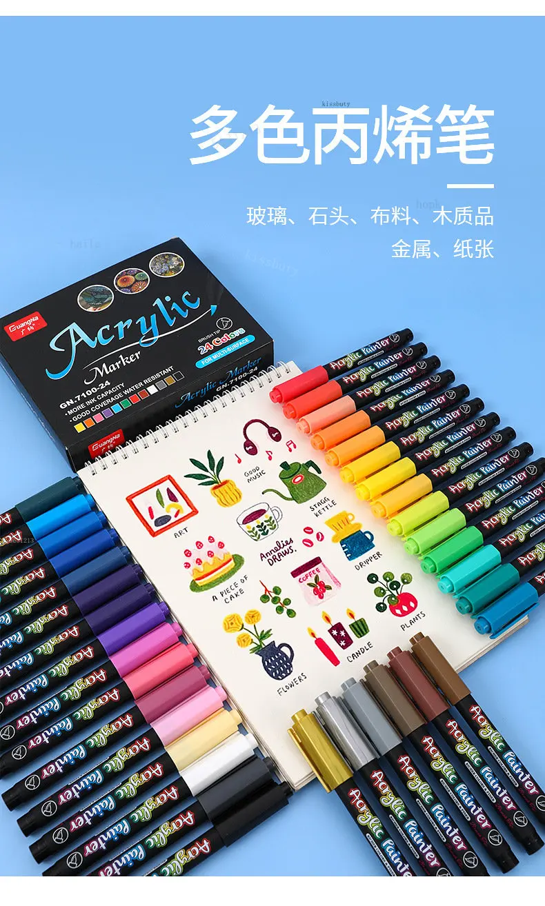 Pennarelli Acrilici i Ptura Rupestre Su Tessuto, Pietra, Ceramica, Vetro, Legno, Tela Set Di Materiali Artistici Da 14,33 € | DHgate